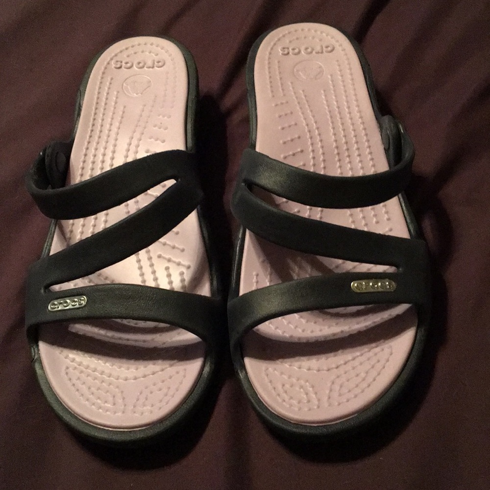 Like new Crocs Navy blue & lavender